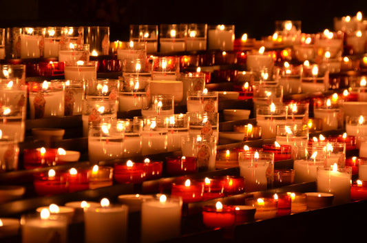 multiple candles at night
